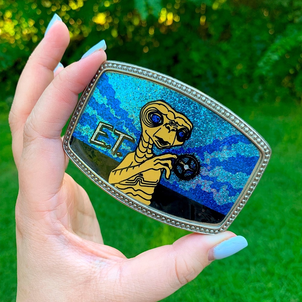 Vintage Decal ET Belt Buckle